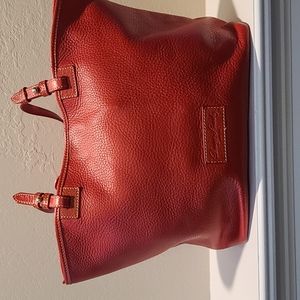 Dooney & Bourke red pebble leather shoulder tote